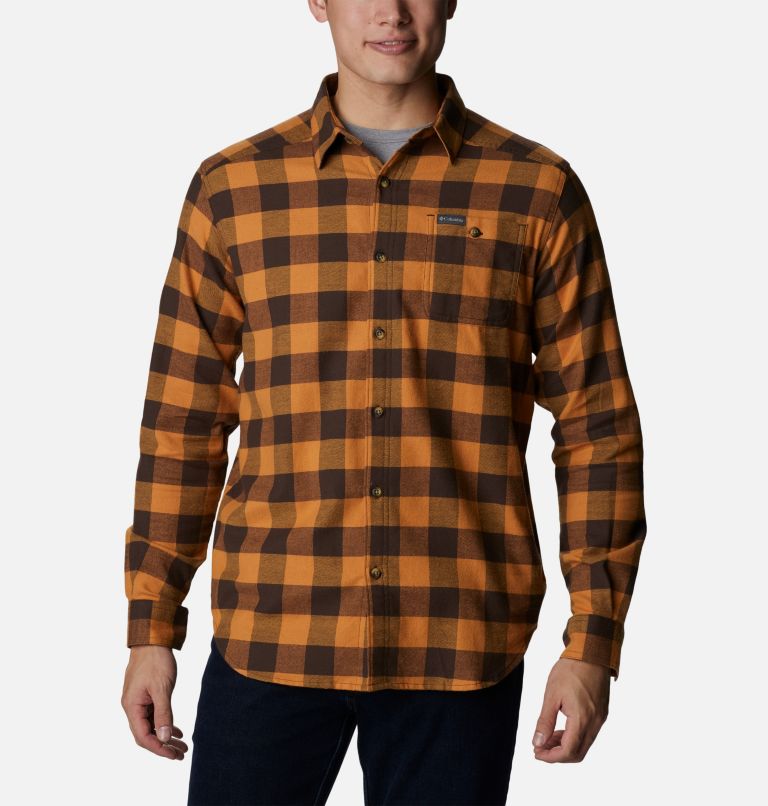 Men’s Cornell Woods Flannel Long Sleeve Shirt, Color: Cordovan Buffalo Check, image 1
