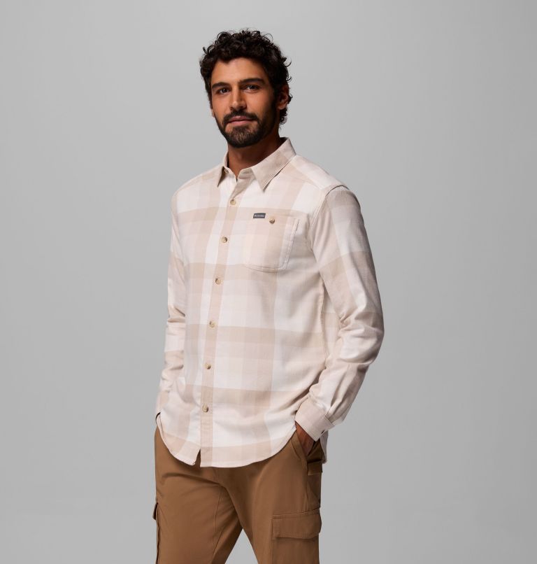 Men's Cornell Woods Flannel Long Sleeve Shirt, Color: Dark Stone Multi Buffalo Check, image 4