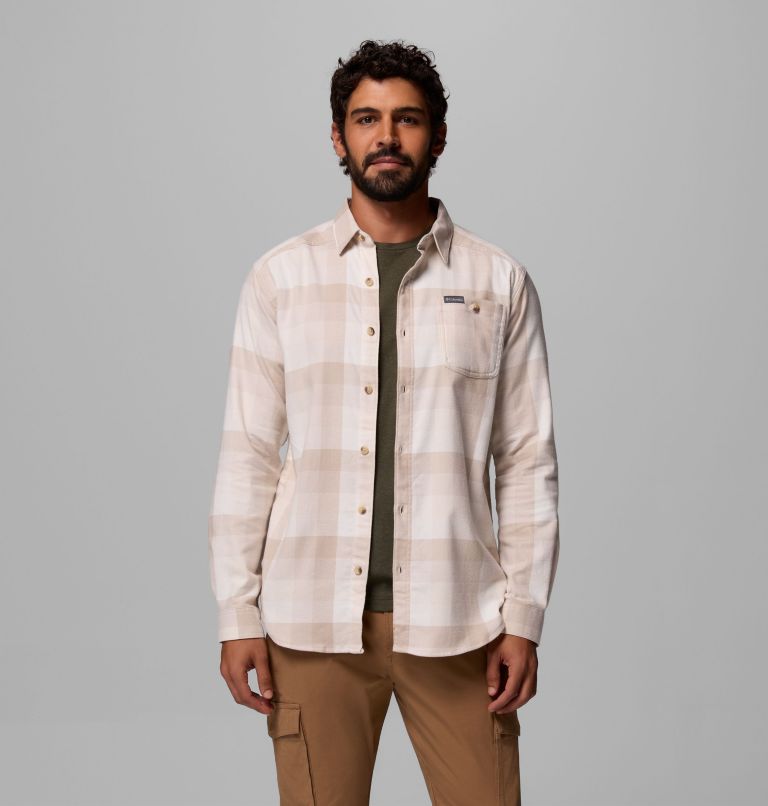 Men's Cornell Woods Flannel Long Sleeve Shirt, Color: Dark Stone Multi Buffalo Check, image 5