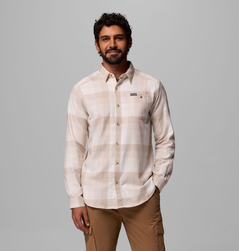 Men's Cornell Woods Flannel Long Sleeve Shirt, Color: Dark Stone Multi Buffalo Check, image 1