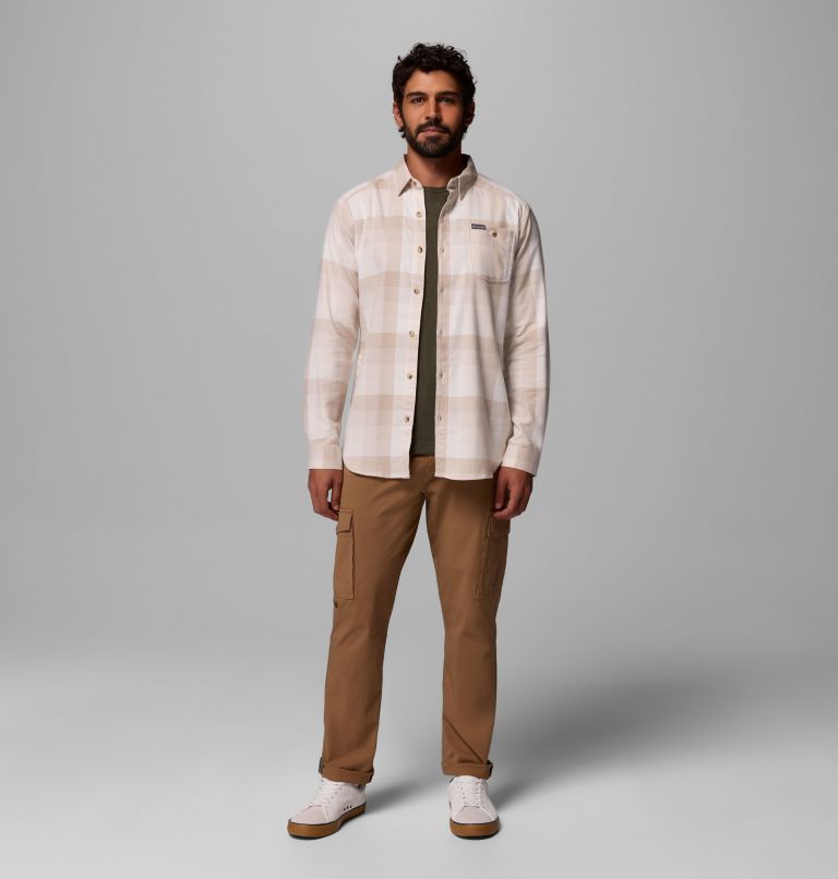 Men's Cornell Woods Flannel Long Sleeve Shirt, Color: Dark Stone Multi Buffalo Check, image 2