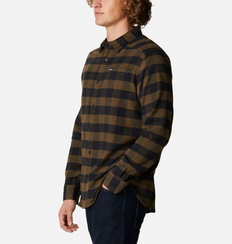 Men's Cornell Woods Flannel Shirt, Color: Olive Green Buffalo Check, image 3
