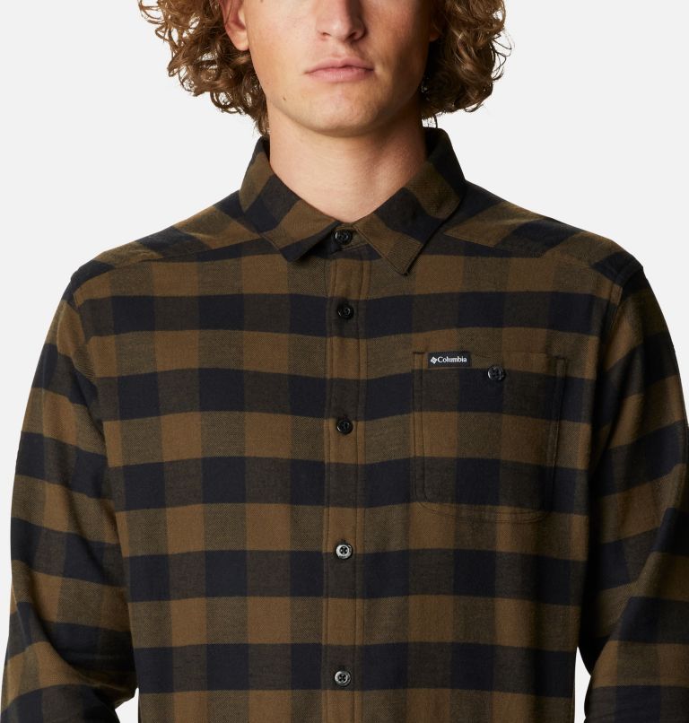 Men's Cornell Woods Flannel Shirt, Color: Olive Green Buffalo Check, image 4