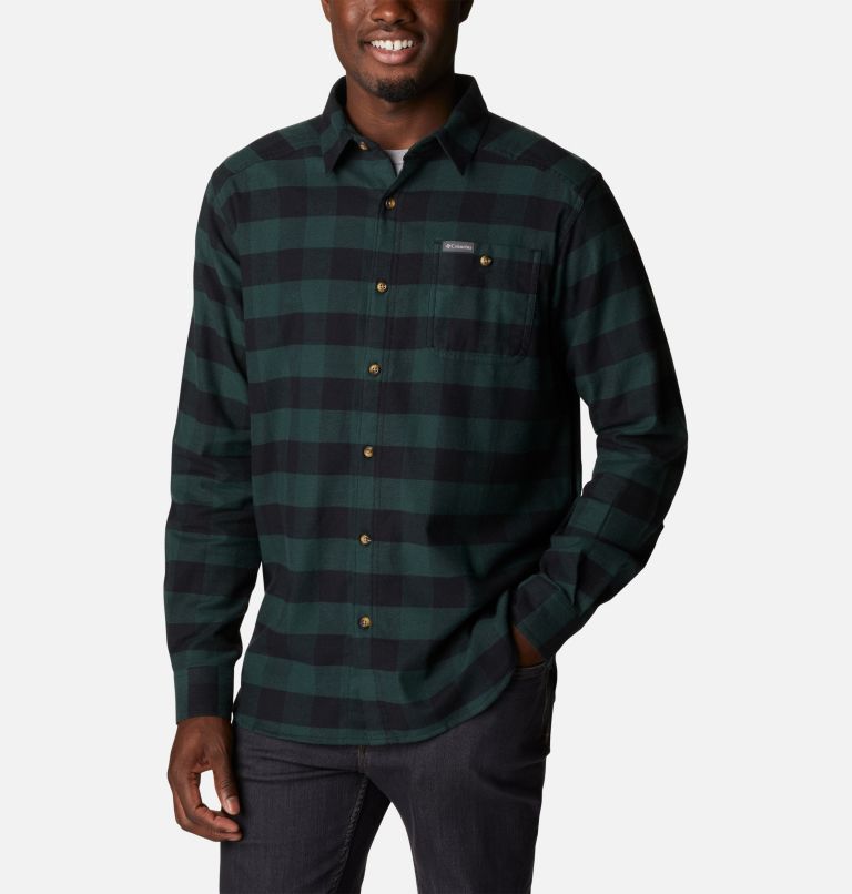 Men's Cornell Woods Flannel Shirt, Color: Spruce Buffalo Check, image 1