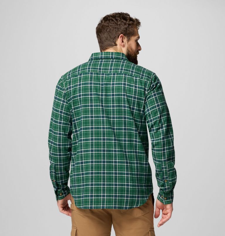 Men's Cornell Woods Flannel Long Sleeve Shirt, Color: Rain Forest Quad Check, image 3