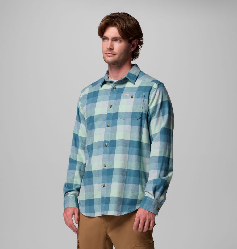 Men's Cornell Woods Flannel Long Sleeve Shirt, Color: New Mint Multi Buffalo Check, image 4