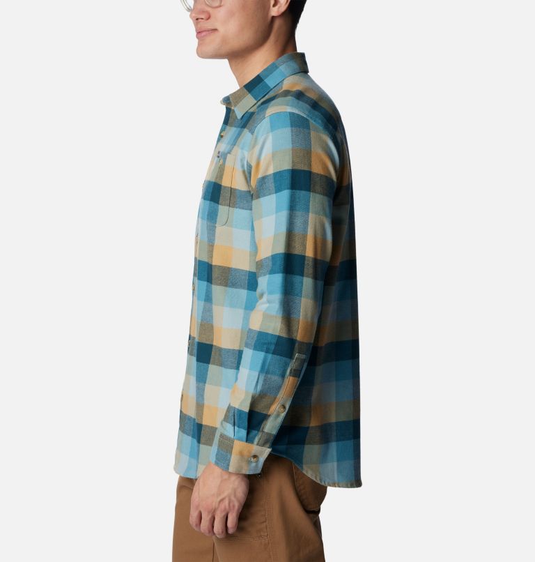 Thumbnail: Men's Cornell Woods Flannel Shirt, Color: Stone Blue Buffalo Check, image 3