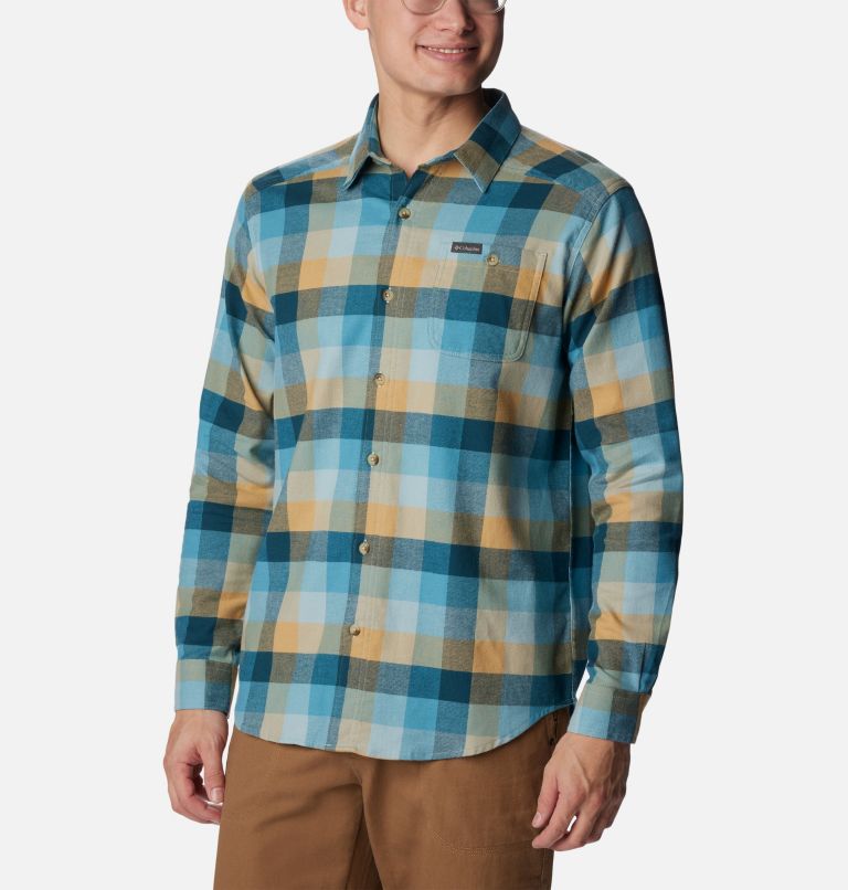 Cornell Woods Flannel Long Sleeve Shirt | 460 | L, Color: Stone Blue Buffalo Check, image 5