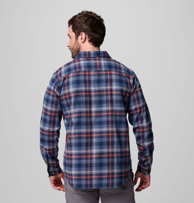 Men's Cornell Woods Flannel Long Sleeve Shirt, Color: Coll Navy Backland Tartan, image 3