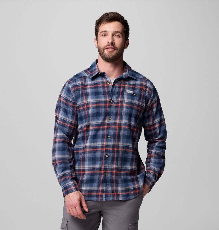 Men's Cornell Woods Flannel Long Sleeve Shirt, Color: Coll Navy Backland Tartan, image 1