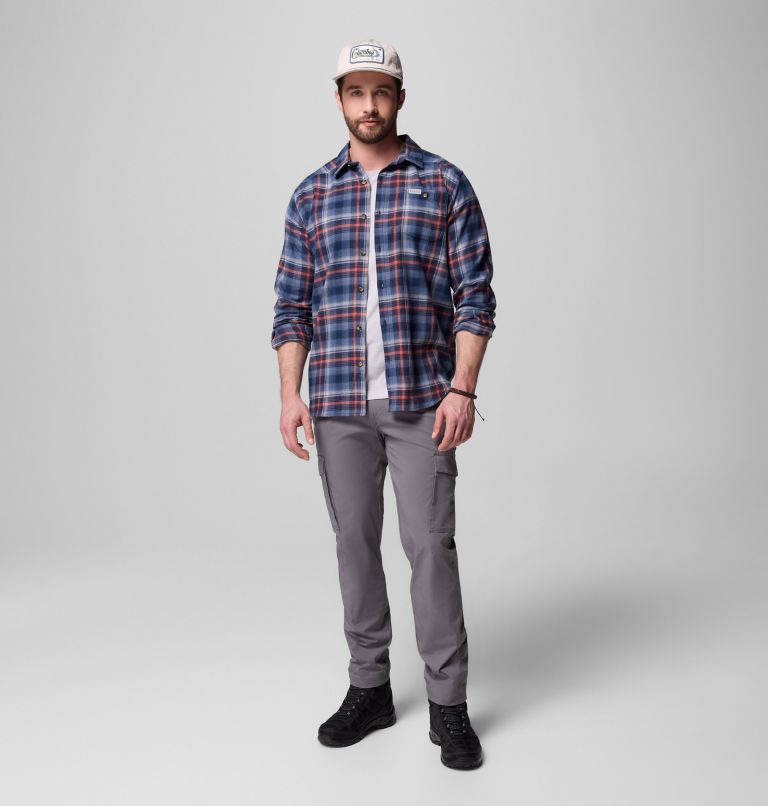 Men's Cornell Woods Flannel Long Sleeve Shirt, Color: Coll Navy Backland Tartan, image 2