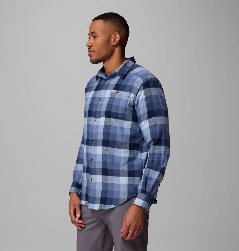 Men's Cornell Woods Flannel Long Sleeve Shirt, Color: Coll Navy Multi Buffalo Check, image 4
