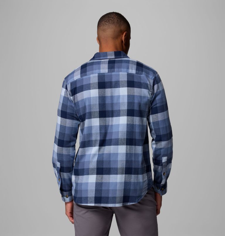 Men's Cornell Woods Flannel Long Sleeve Shirt, Color: Coll Navy Multi Buffalo Check, image 3