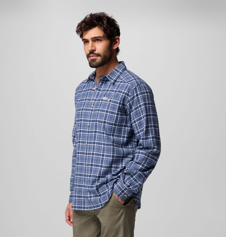 Men's Cornell Woods Flannel Long Sleeve Shirt, Color: Dark Mountain Quad Check, image 4