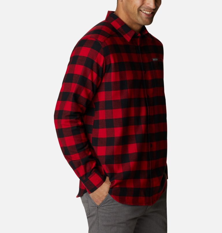Thumbnail: Men’s Cornell Woods Flannel Long Sleeve Shirt, Color: Mountain Red Buffalo Check, image 3
