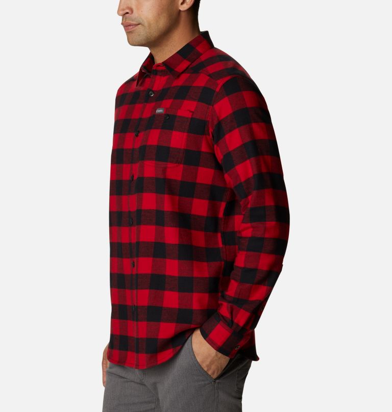 Men’s Cornell Woods Flannel Long Sleeve Shirt - Tall, Color: Mountain Red Buffalo Check, image 5