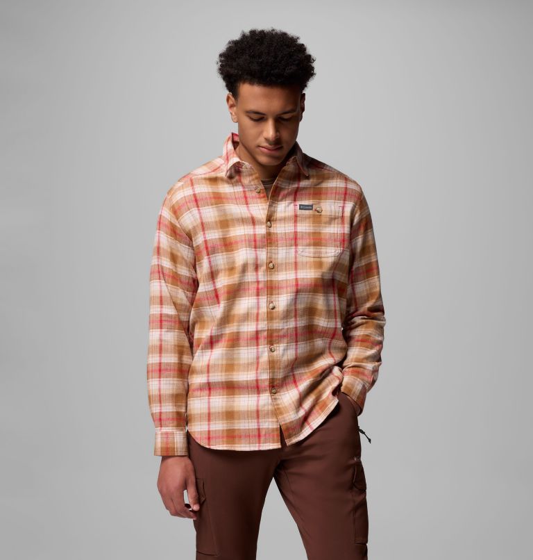 Men's Cornell Woods Flannel Long Sleeve Shirt, Color: Mtn Red Backland Tartan, image 5