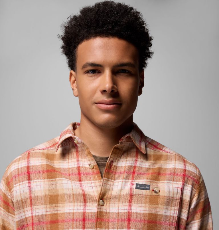 Men's Cornell Woods Flannel Long Sleeve Shirt, Color: Mtn Red Backland Tartan, image 6