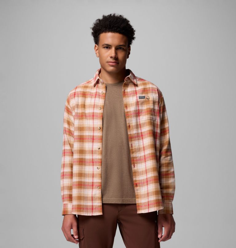 Men's Cornell Woods Flannel Long Sleeve Shirt, Color: Mtn Red Backland Tartan, image 1