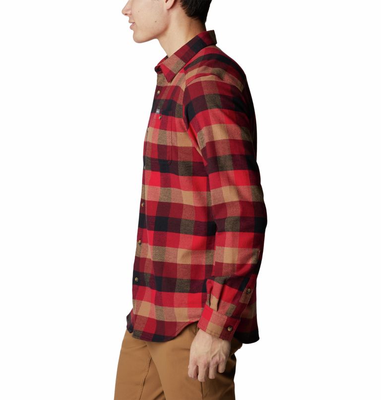 Men's Cornell Woods Flannel Shirt, Color: Red Jasper Buffalo Check, image 3