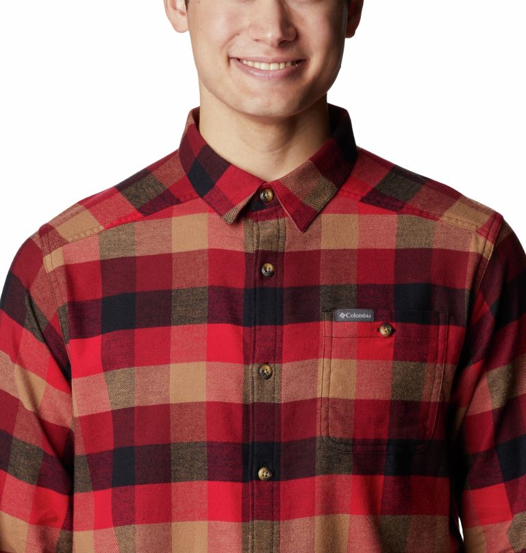 Thumbnail: Men's Cornell Woods Flannel Shirt, Color: Red Jasper Buffalo Check, image 4