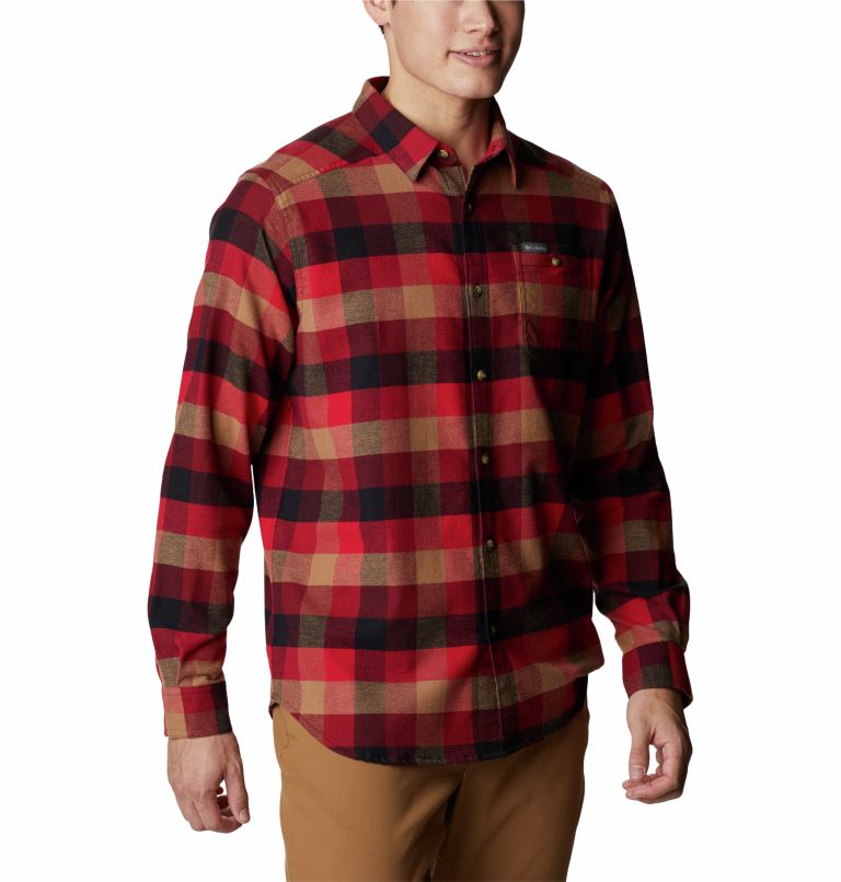 Thumbnail: Men's Cornell Woods Flannel Shirt, Color: Red Jasper Buffalo Check, image 5