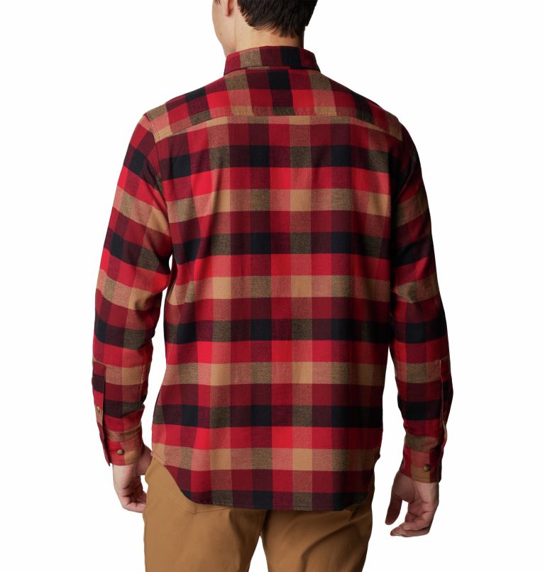 Men's Cornell Woods Flannel Shirt, Color: Red Jasper Buffalo Check, image 2