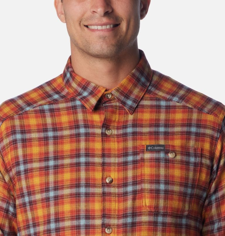 Thumbnail: Men's Cornell Woods Flannel Shirt, Color: Warp Red Tartan Ombre, image 4
