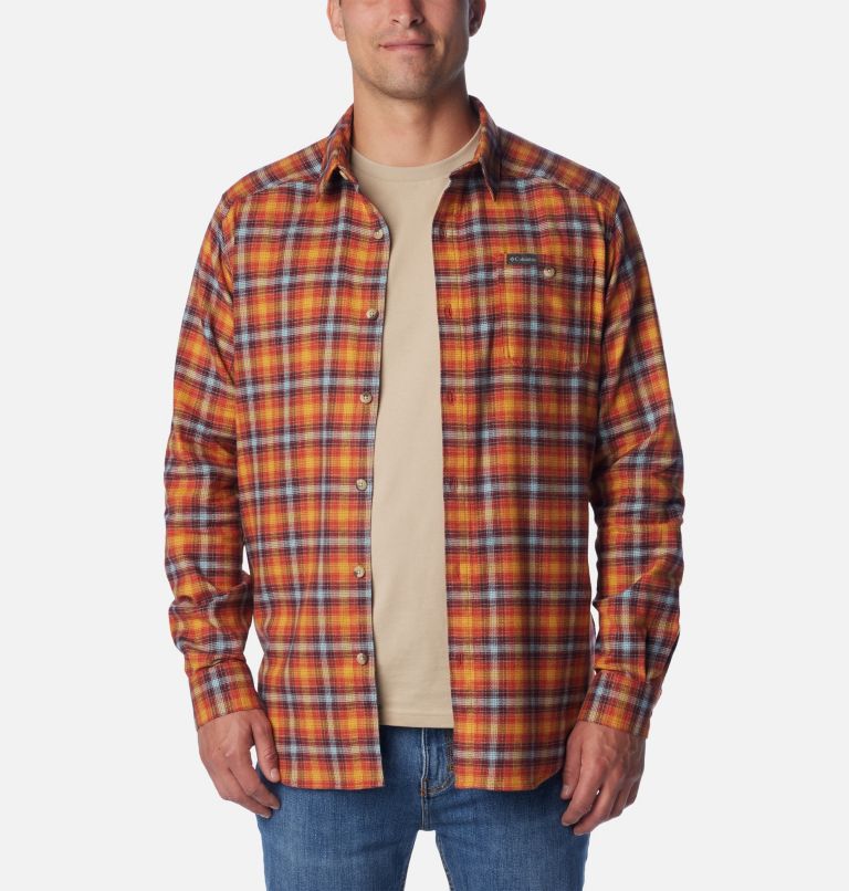 Men's Cornell Woods Flannel Shirt, Color: Warp Red Tartan Ombre, image 5