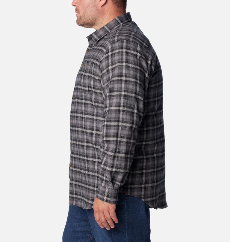 Thumbnail: Men’s Cornell Woods Flannel Long Sleeve Shirt - Big, Color: City Grey Tartan Ombre, image 3