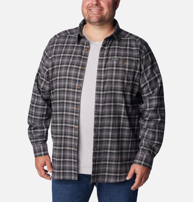 Men’s Cornell Woods Flannel Long Sleeve Shirt - Big, Color: City Grey Tartan Ombre, image 5