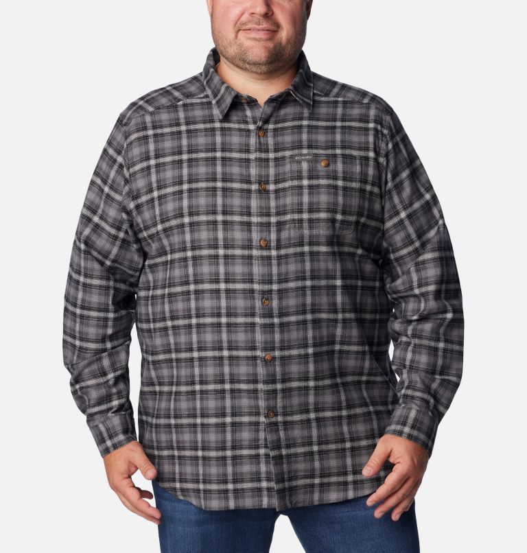 Thumbnail: Men’s Cornell Woods Flannel Long Sleeve Shirt - Big, Color: City Grey Tartan Ombre, image 1