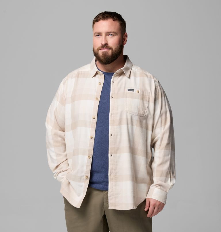 Men's Cornell Woods Flannel Long Sleeve Shirt - Big, Color: Dark Stone Multi Buffalo Check, image 5