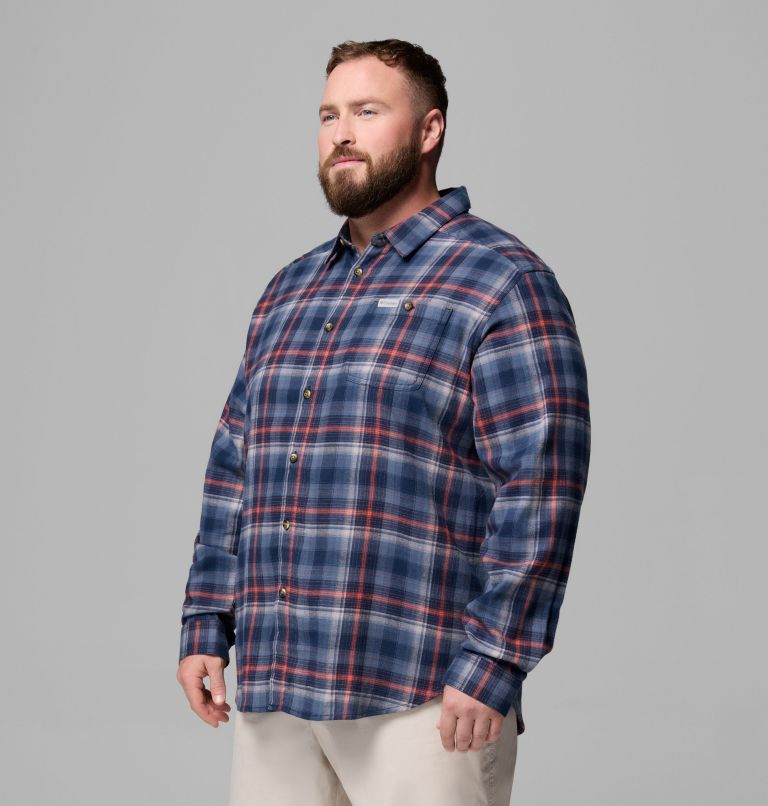 Men's Cornell Woods Flannel Long Sleeve Shirt - Big, Color: Coll Navy Backland Tartan, image 4