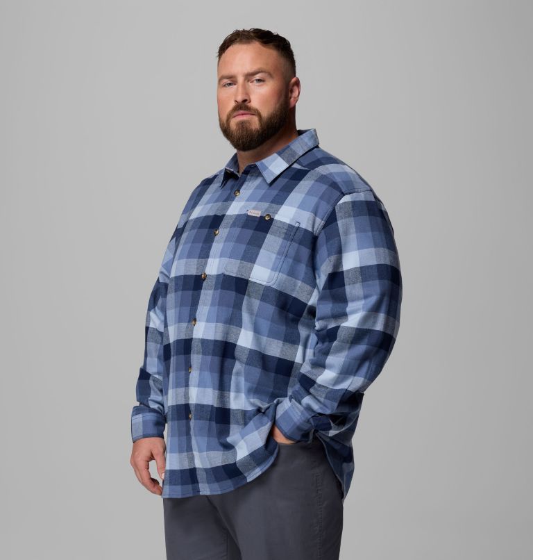 Men's Cornell Woods Flannel Long Sleeve Shirt - Big, Color: Coll Navy Multi Buffalo Check, image 4