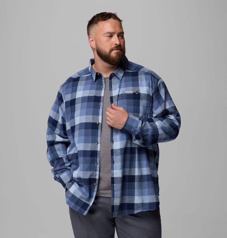 Men's Cornell Woods Flannel Long Sleeve Shirt - Big, Color: Coll Navy Multi Buffalo Check, image 5