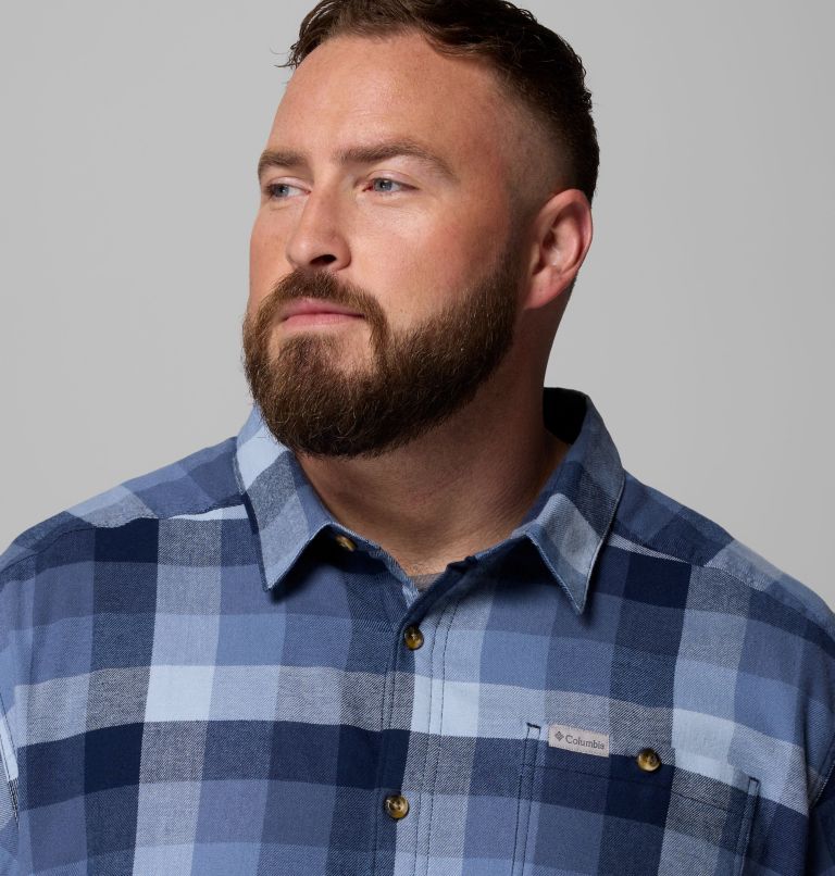 Men's Cornell Woods Flannel Long Sleeve Shirt - Big, Color: Coll Navy Multi Buffalo Check, image 6