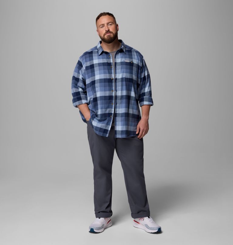 Men's Cornell Woods Flannel Long Sleeve Shirt - Big, Color: Coll Navy Multi Buffalo Check, image 2