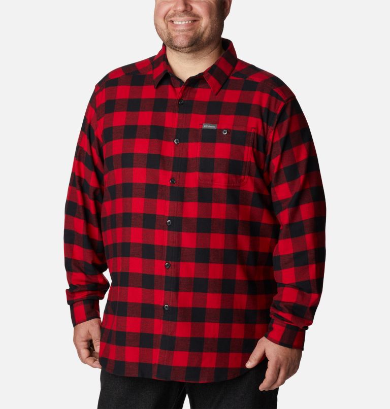 Chemise à manches longues en flanelle Cornell Woods Homme, Color: Mountain Red Buffalo Check, image 1