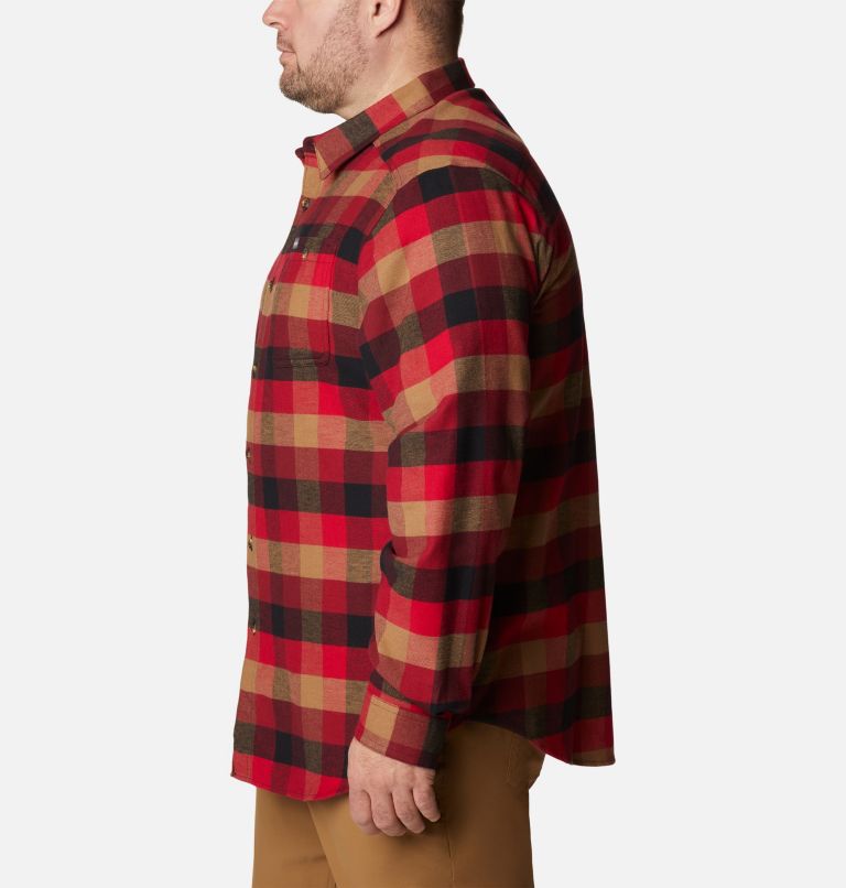 Thumbnail: Men’s Cornell Woods Flannel Long Sleeve Shirt - Big, Color: Red Jasper Buffalo Check, image 3