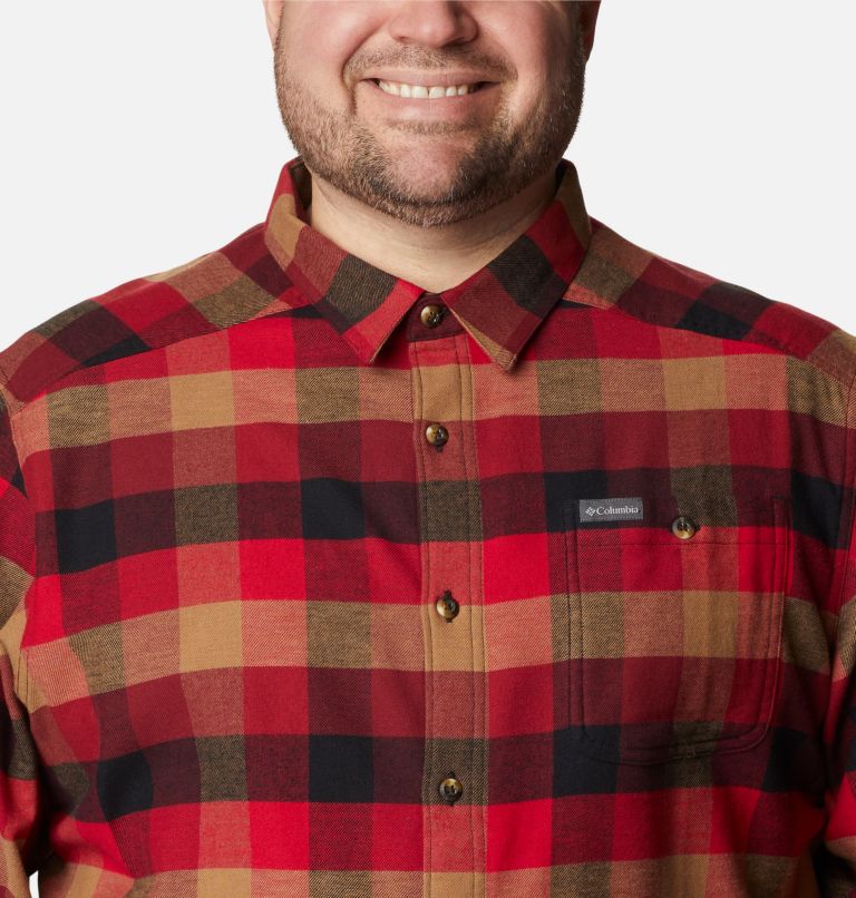 Men’s Cornell Woods Flannel Long Sleeve Shirt - Big, Color: Red Jasper Buffalo Check, image 4