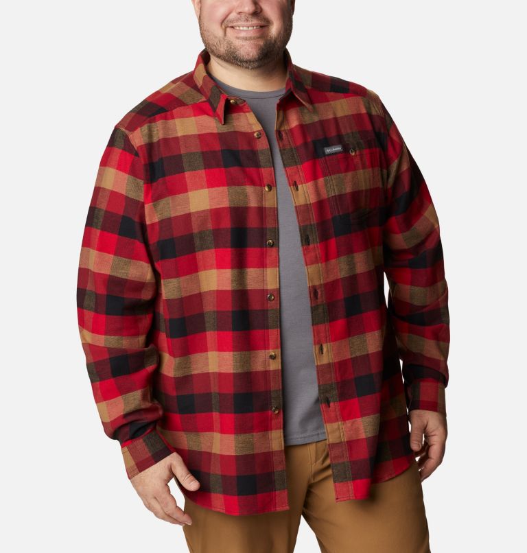 Men’s Cornell Woods Flannel Long Sleeve Shirt - Big, Color: Red Jasper Buffalo Check, image 5