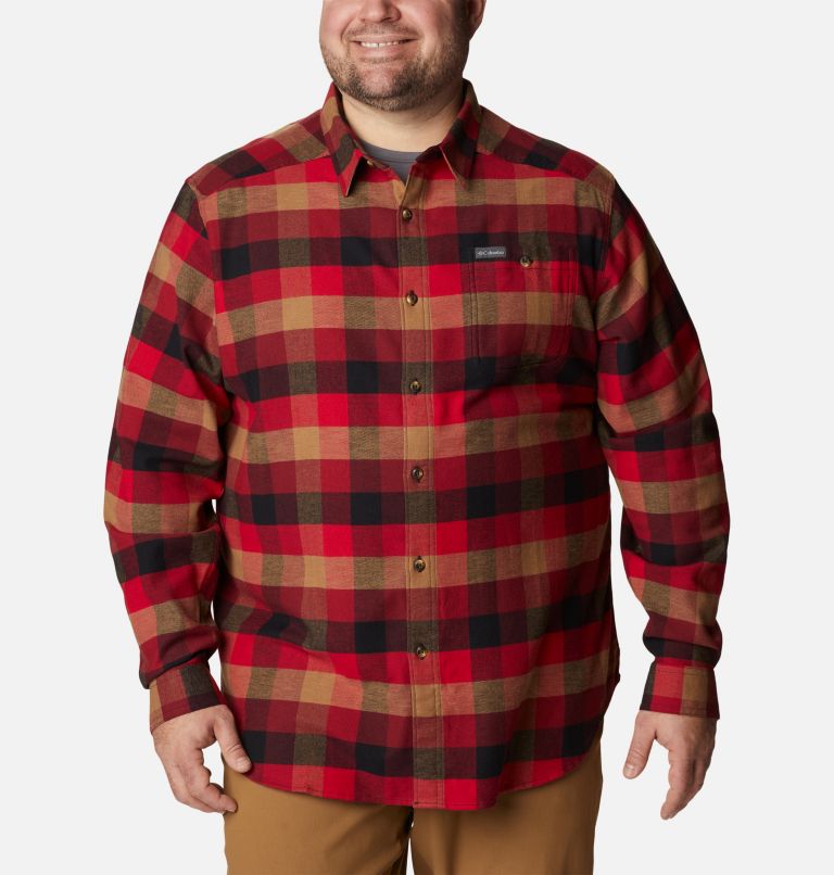 Thumbnail: Men’s Cornell Woods Flannel Long Sleeve Shirt - Big, Color: Red Jasper Buffalo Check, image 1