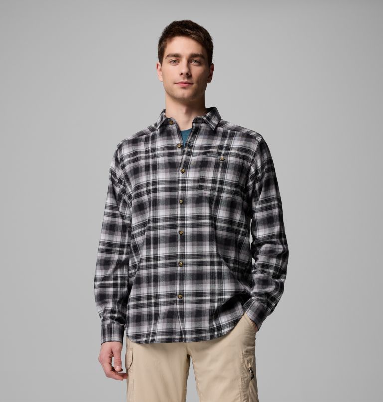 Men's Cornell Woods Flannel Long Sleeve Shirt - Tall, Color: Black Backland Tartan, image 1
