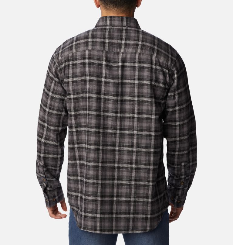 Thumbnail: Men’s Cornell Woods Flannel Long Sleeve Shirt - Tall, Color: City Grey Tartan Ombre, image 2