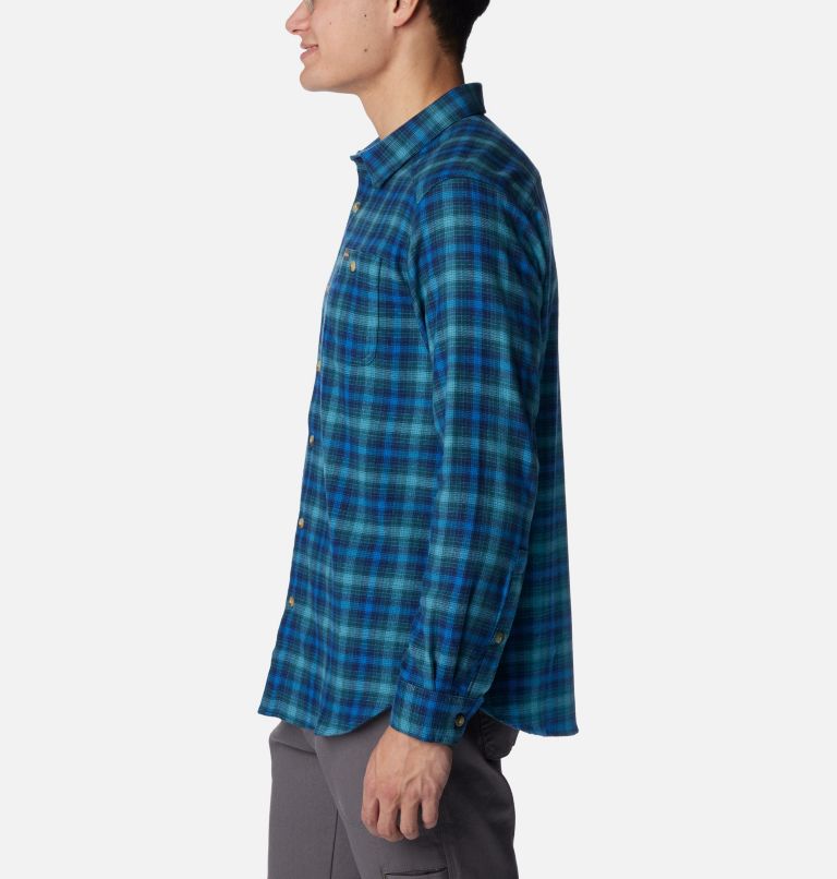 Men’s Cornell Woods Flannel Long Sleeve Shirt - Tall, Color: Bright Indigo Tartan Ombre, image 3
