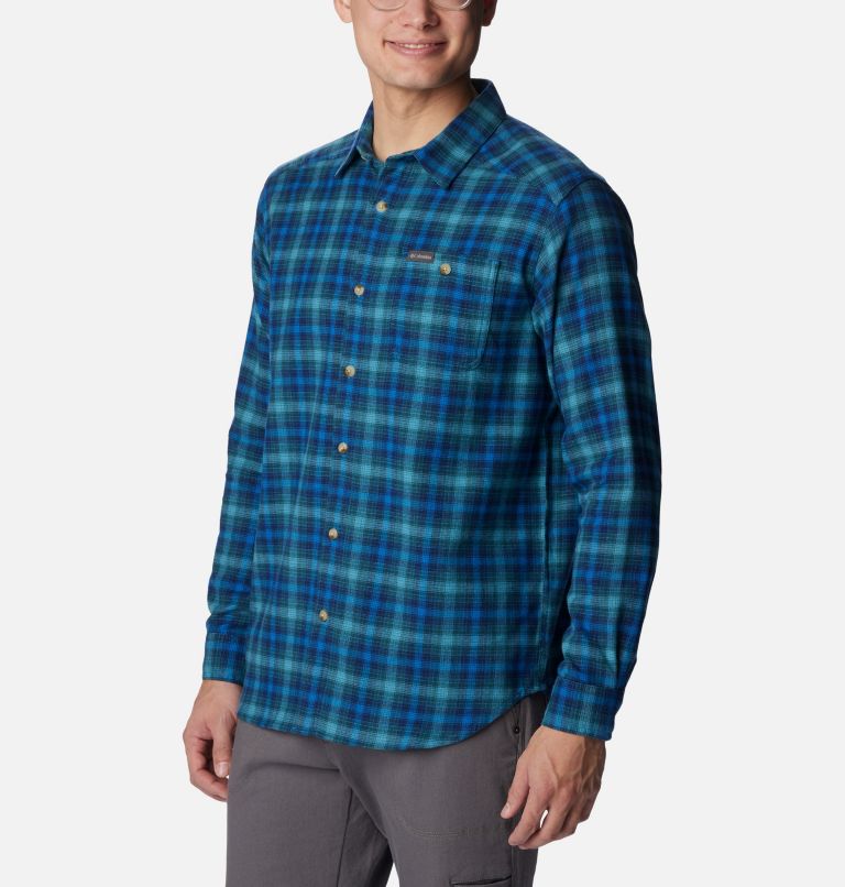 Men’s Cornell Woods Flannel Long Sleeve Shirt - Tall, Color: Bright Indigo Tartan Ombre, image 5