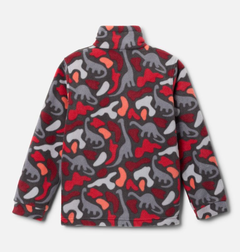 Boys’ Zing III Printed Fleece Jacket, Color: Shark Dinoflauge, image 2