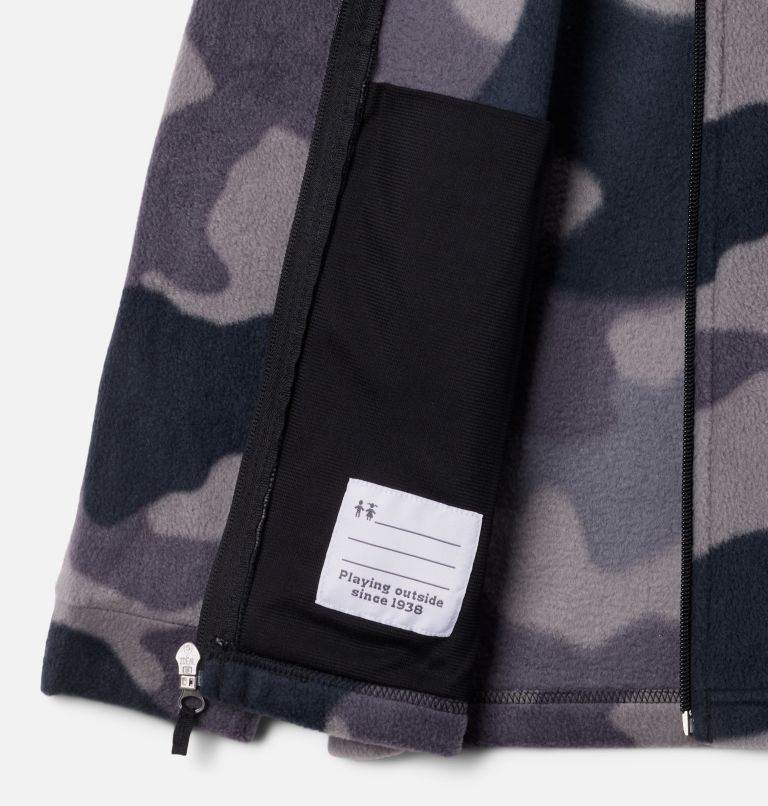 Boys’ Zing III Printed Fleece Jacket, Color: Black Mod Camo, image 3