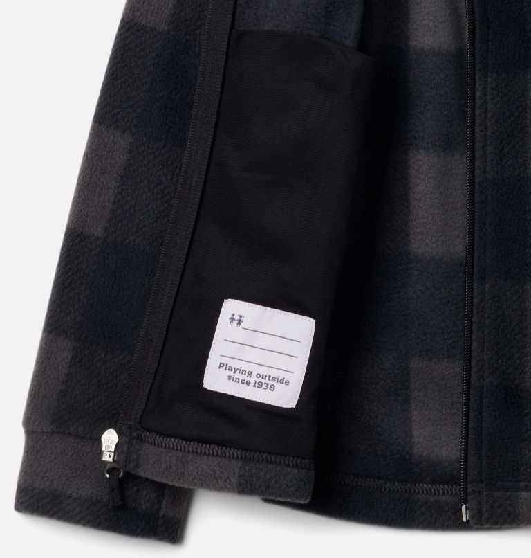 Boys’ Zing III Printed Fleece Jacket, Color: Black Check, image 3
